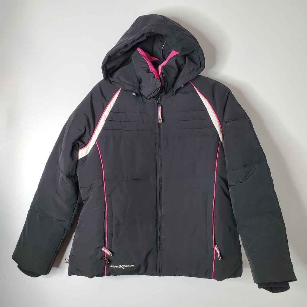 ZeroXposur Down Feathers Jacket Removable Hood Size Large